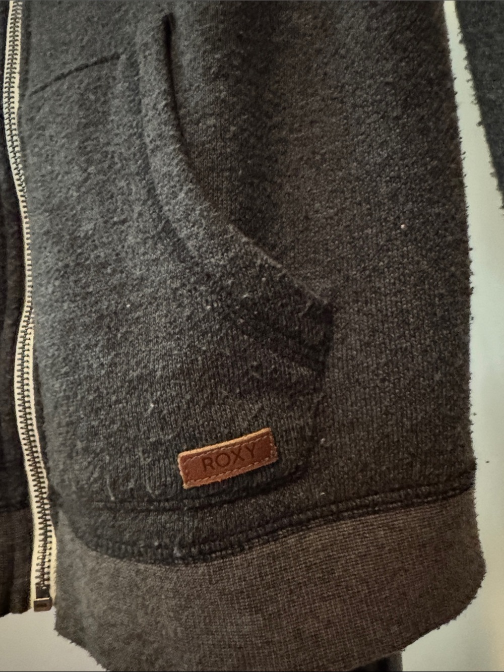 Roxy Dark Gray Full-Zip Lightweight Hoodie - Picture 4 of 5